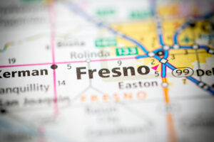 Map of Fresno, CA where a personal injury law firm is located