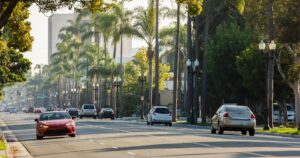 Main Street in Downtown Santa Ana, CA where personal injury accidents take place